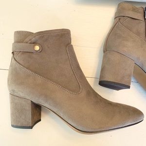 Franco Sarto EUC Nixon Faux Suede/Fabric Ankle boots , zipper , 11M